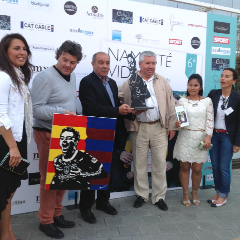 François Aviles work shown at an event